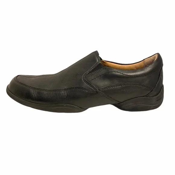 Abeo Black Leather Slip-Ons Orthotics Comfort
